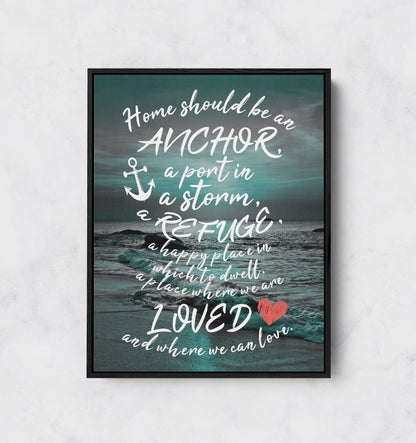 Home Should Be An Anchor Canvas Wall Art, Family Print
