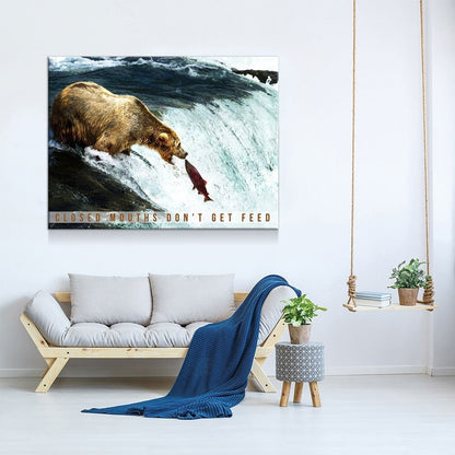 Closed Mouths Don't Get Feed Canvas Wall Art