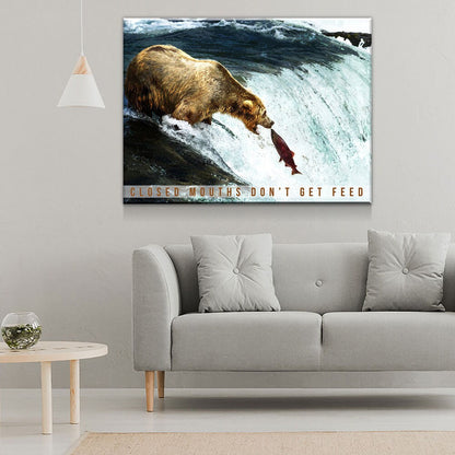 Closed Mouths Don't Get Feed Canvas Wall Art