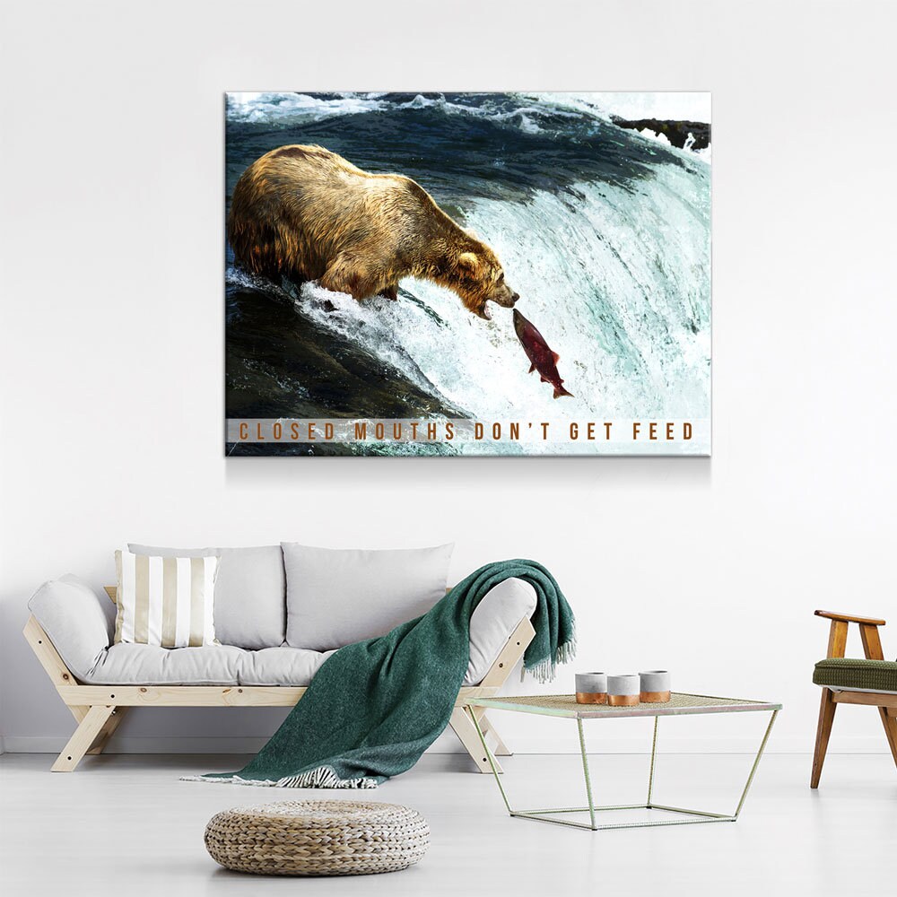Closed Mouths Don't Get Feed Canvas Wall Art