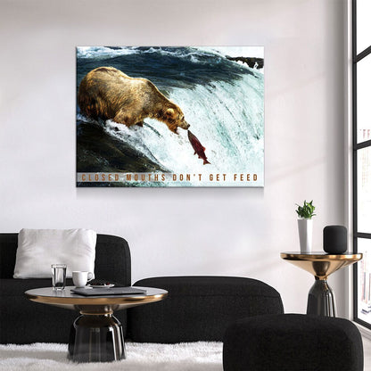 Closed Mouths Don't Get Feed Canvas Wall Art
