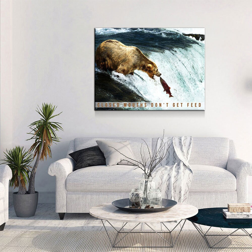 Closed Mouths Don't Get Feed Canvas Wall Art