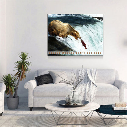 Closed Mouths Don't Get Feed Canvas Wall Art