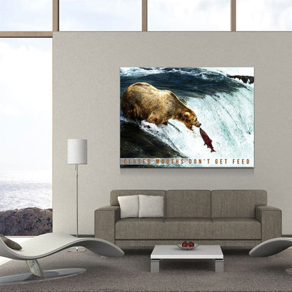 Closed Mouths Don't Get Feed Canvas Wall Art