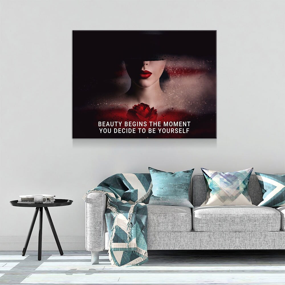 Beauty Begins The Moment You Decide To Be Yourself Canvas Wall Art