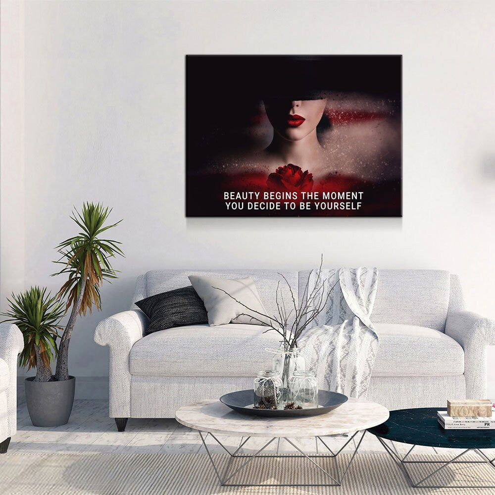 Beauty Begins The Moment You Decide To Be Yourself Canvas Wall Art