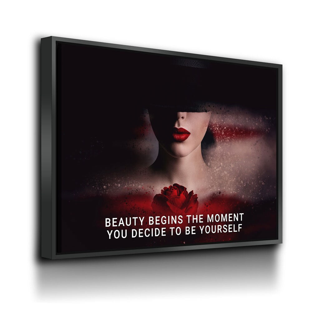 Beauty Begins The Moment You Decide To Be Yourself Canvas Wall Art