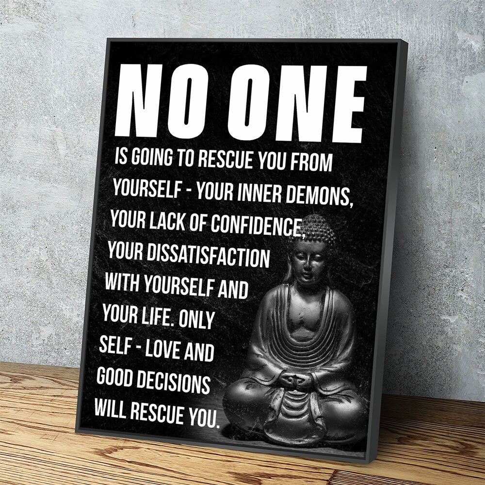 Buddha quote canvas wall art, No One Is Going To Rescue You