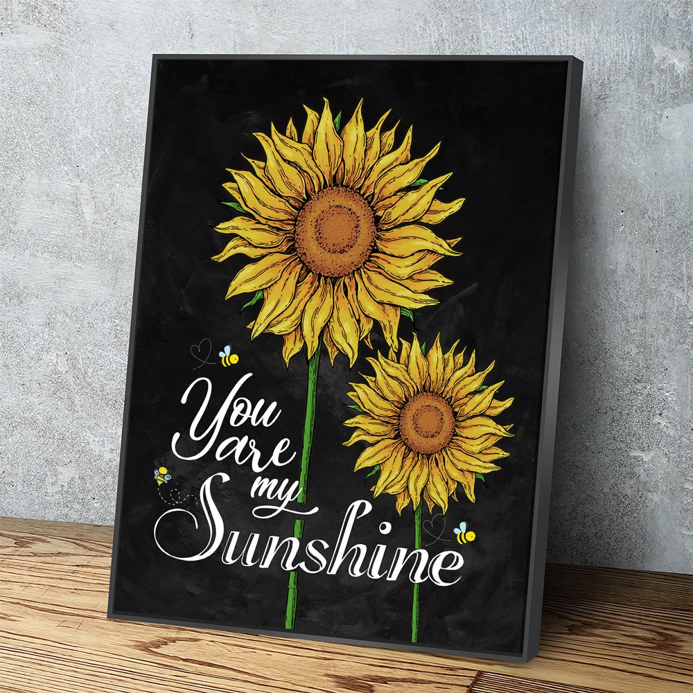 You Are My Sunshine sunflower canvas wall art for nursery decor