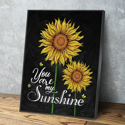 You Are My Sunshine sunflower canvas wall art for nursery decor
