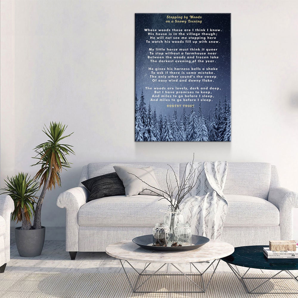 Stopping By Woods On A Snowy Evening Robert Frost Canvas