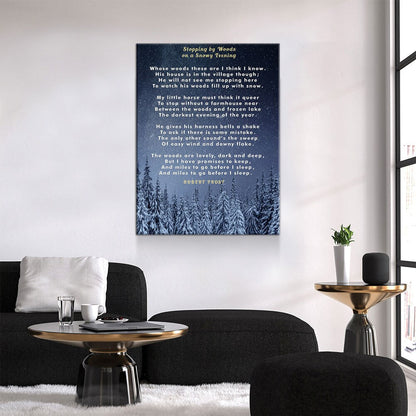 Stopping By Woods On A Snowy Evening Robert Frost Canvas