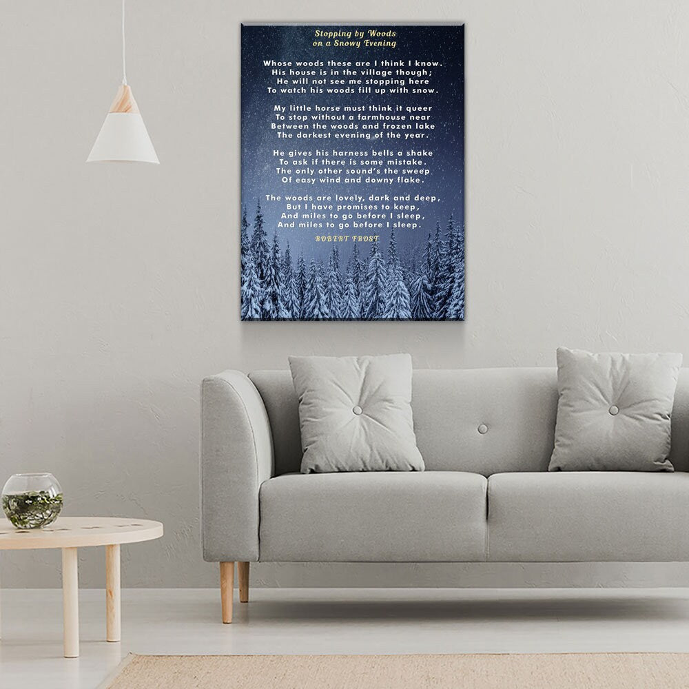 Stopping By Woods On A Snowy Evening Robert Frost Canvas