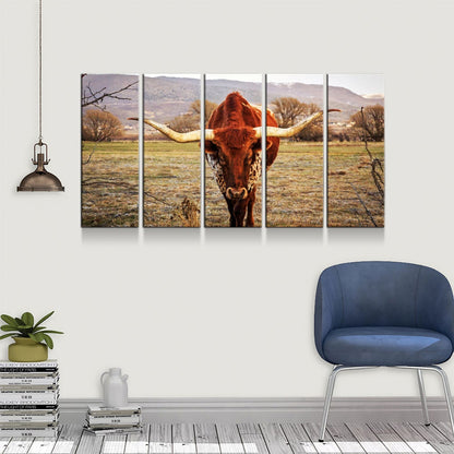 Texas Longhorn Canvas Wall Art, Multi-Panel Ranch Set