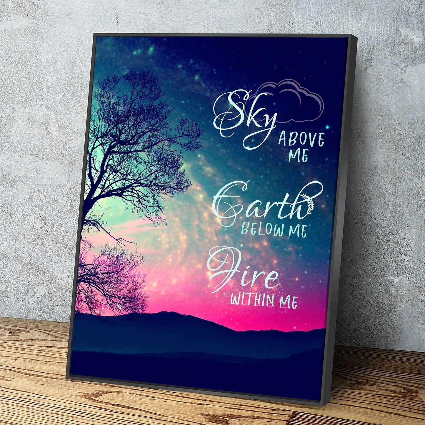 Fire Within Me Wiccan chant canvas wall art