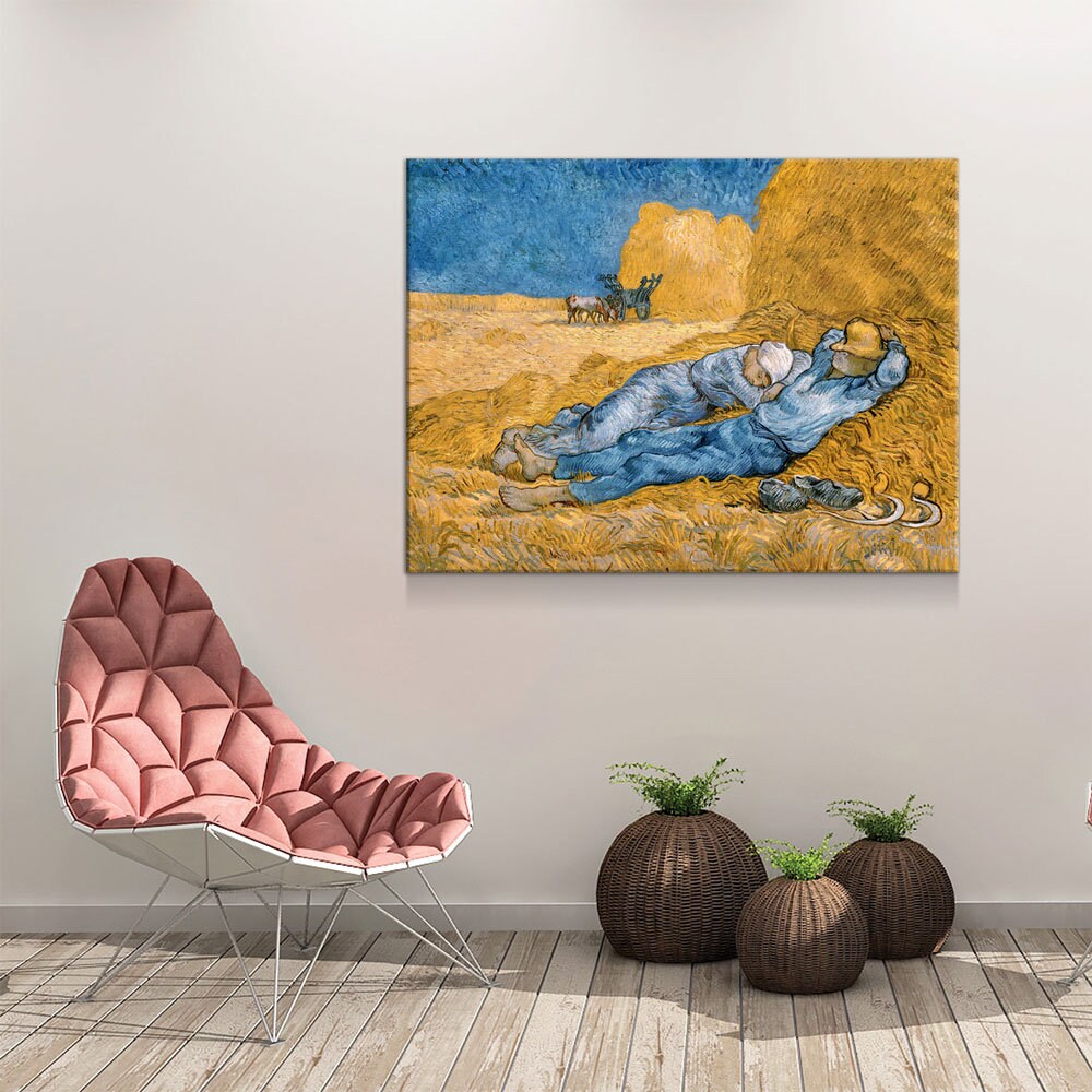 The Siesta Canvas Wall Art, Van Gogh Painting Reproduction