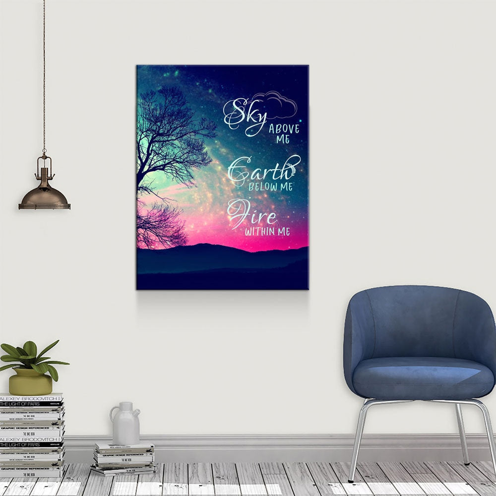 Fire Within Me Canvas Wall Art, Wiccan Quote Print
