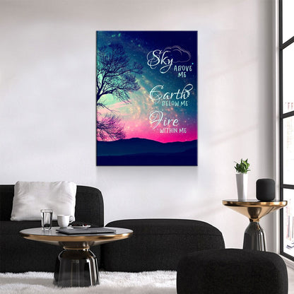 Fire Within Me Canvas Wall Art, Wiccan Quote Print