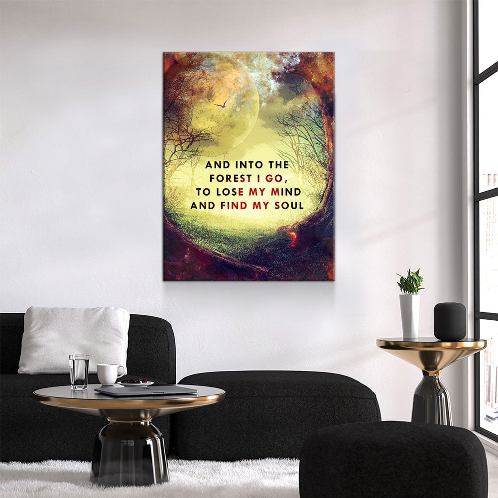 Into The Forest I Go Canvas Wall Art, Wiccan Print