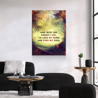 Into The Forest I Go Canvas Wall Art, Wiccan Print