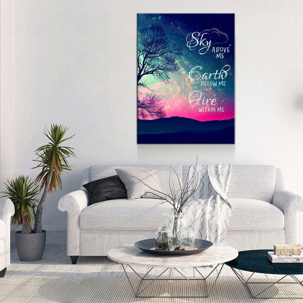 Fire Within Me Canvas Wall Art, Wiccan Quote Print