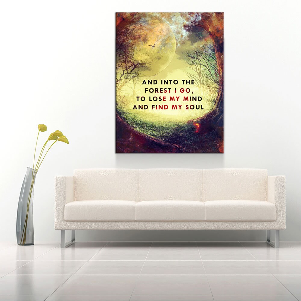 Into The Forest I Go Canvas Wall Art, Wiccan Print