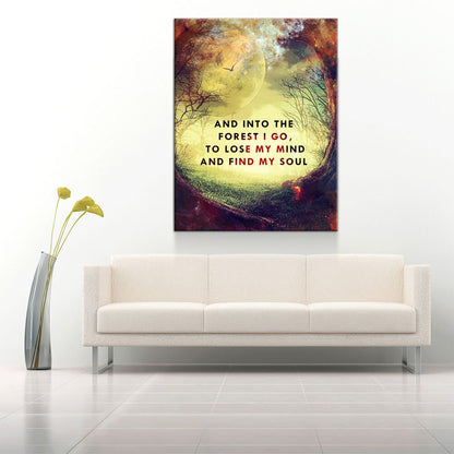 Into The Forest I Go Canvas Wall Art, Wiccan Print