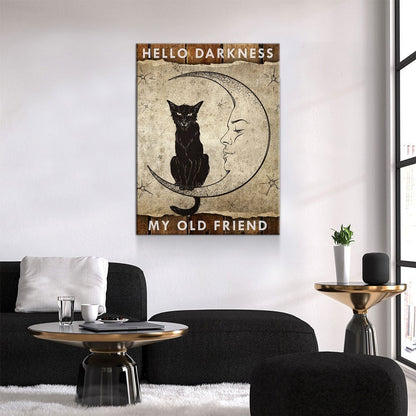 Hello Darkness My Old Friend Canvas Wall Art, Wiccan Print