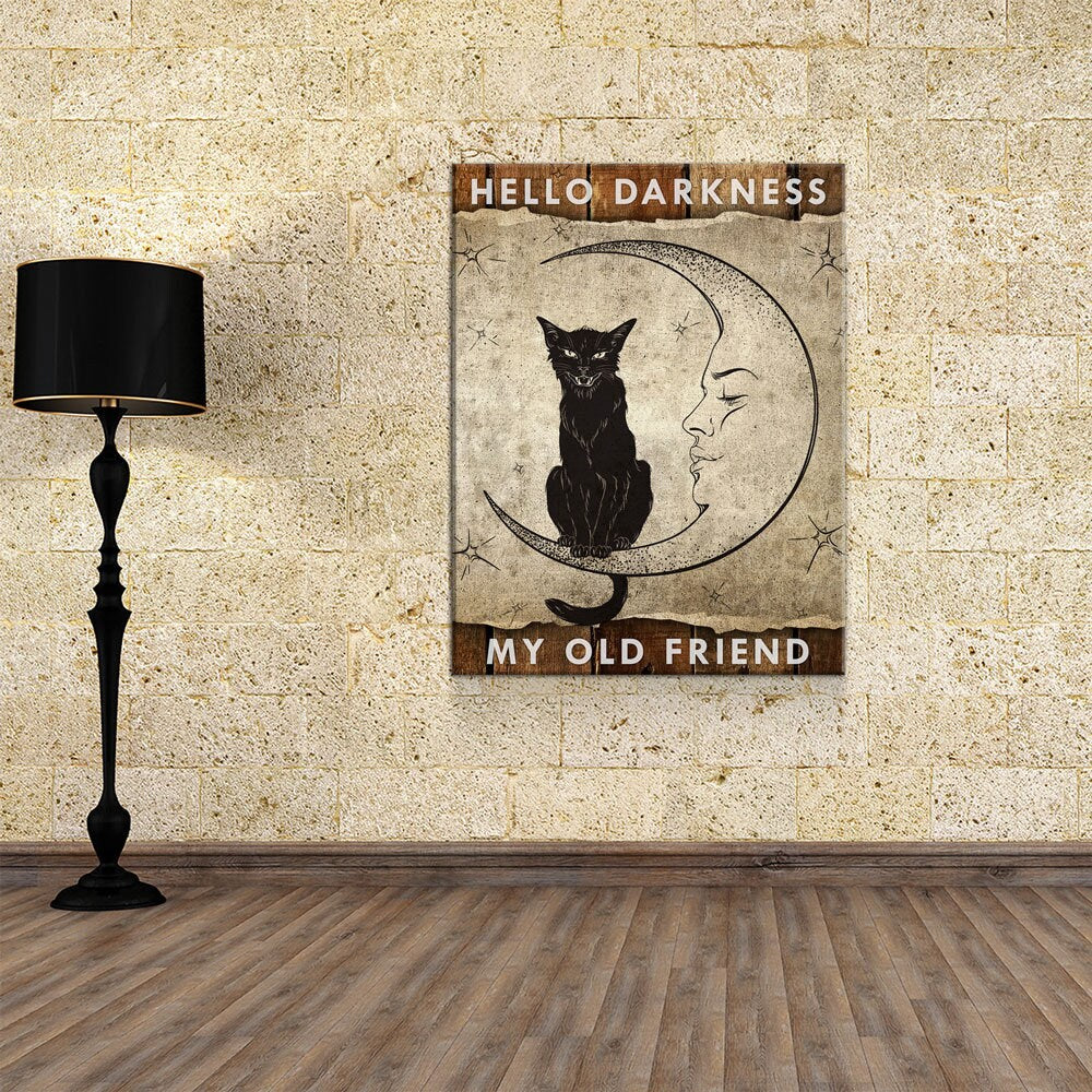 Hello Darkness My Old Friend Canvas Wall Art, Wiccan Print