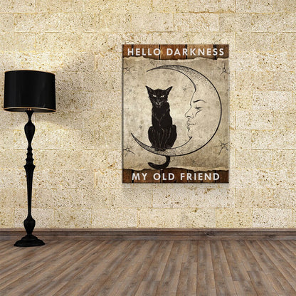 Hello Darkness My Old Friend Canvas Wall Art, Wiccan Print