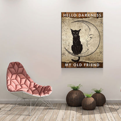 Hello Darkness My Old Friend Canvas Wall Art, Wiccan Print