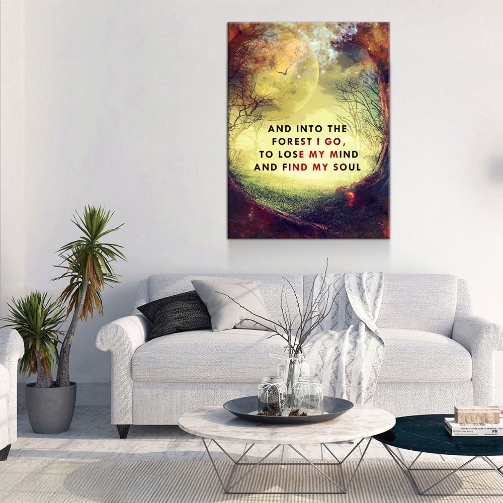 Into The Forest I Go Canvas Wall Art, Wiccan Print
