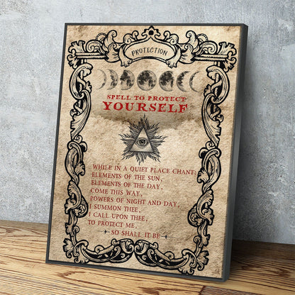Spell To Protect Wiccan protection canvas wall art