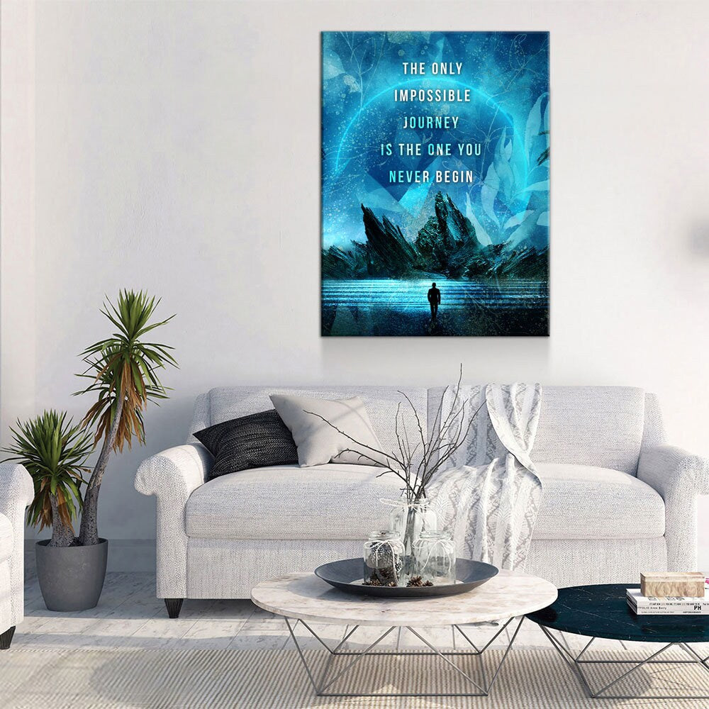 The Only Impossible Journey Canvas Wall Art, Motivational