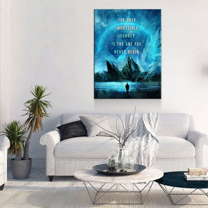 The Only Impossible Journey Canvas Wall Art, Motivational