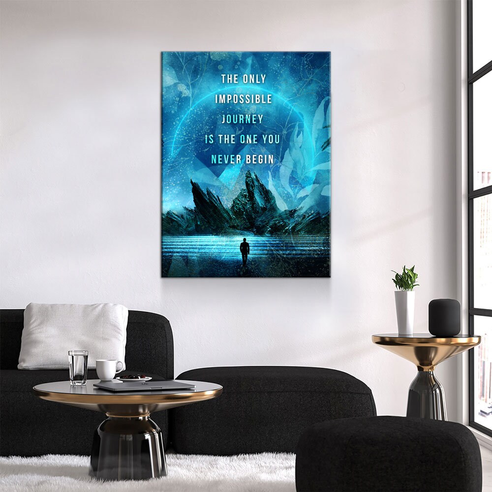 The Only Impossible Journey Canvas Wall Art, Motivational