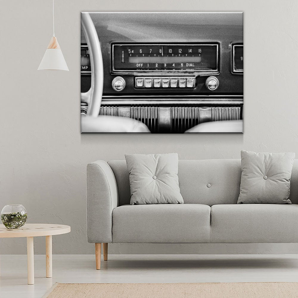 Retro Car Radio Vintage Canvas Wall Art