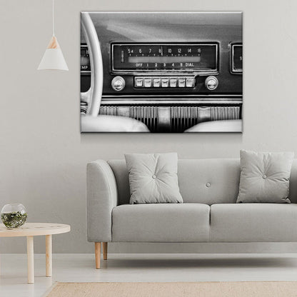 Retro Car Radio Vintage Canvas Wall Art