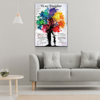 To My Daughter Love Mom Canvas Wall Art