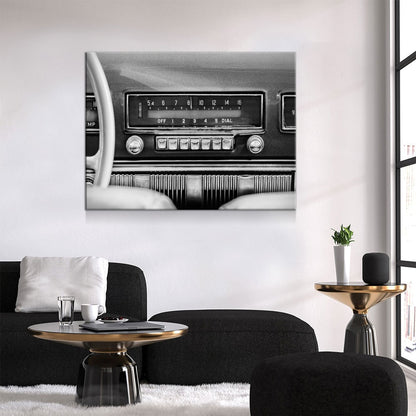Retro Car Radio Vintage Canvas Wall Art