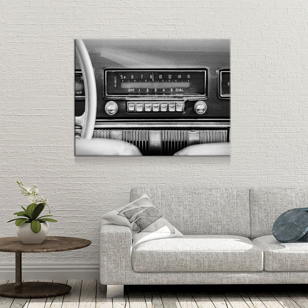 Retro Car Radio Vintage Canvas Wall Art