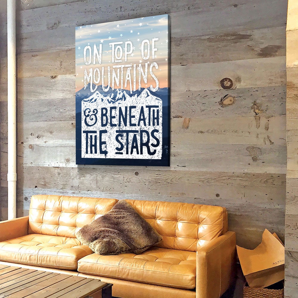 On Top of Mountains and Beneath the Stars - Canvas Wall Art