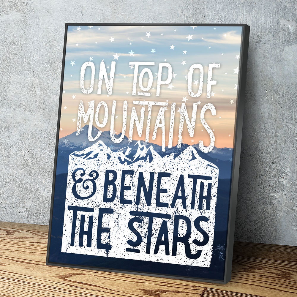 On top of mountains and beneath the stars canvas wall art