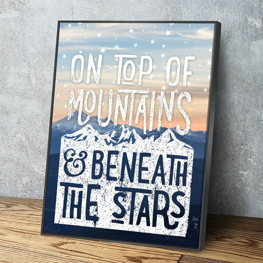 On top of mountains and beneath the stars canvas wall art