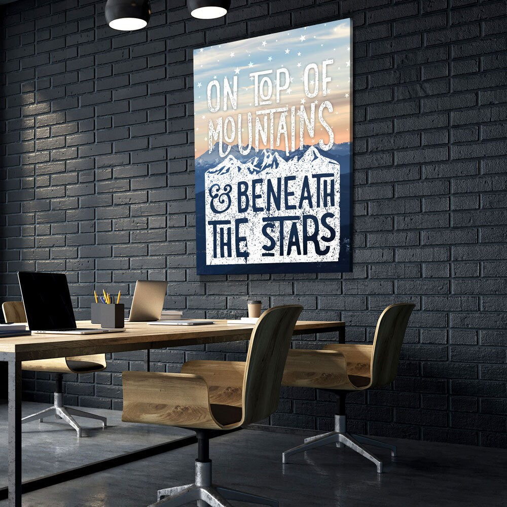 On Top of Mountains and Beneath the Stars - Canvas Wall Art