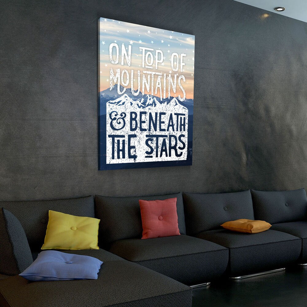 On Top of Mountains and Beneath the Stars - Canvas Wall Art