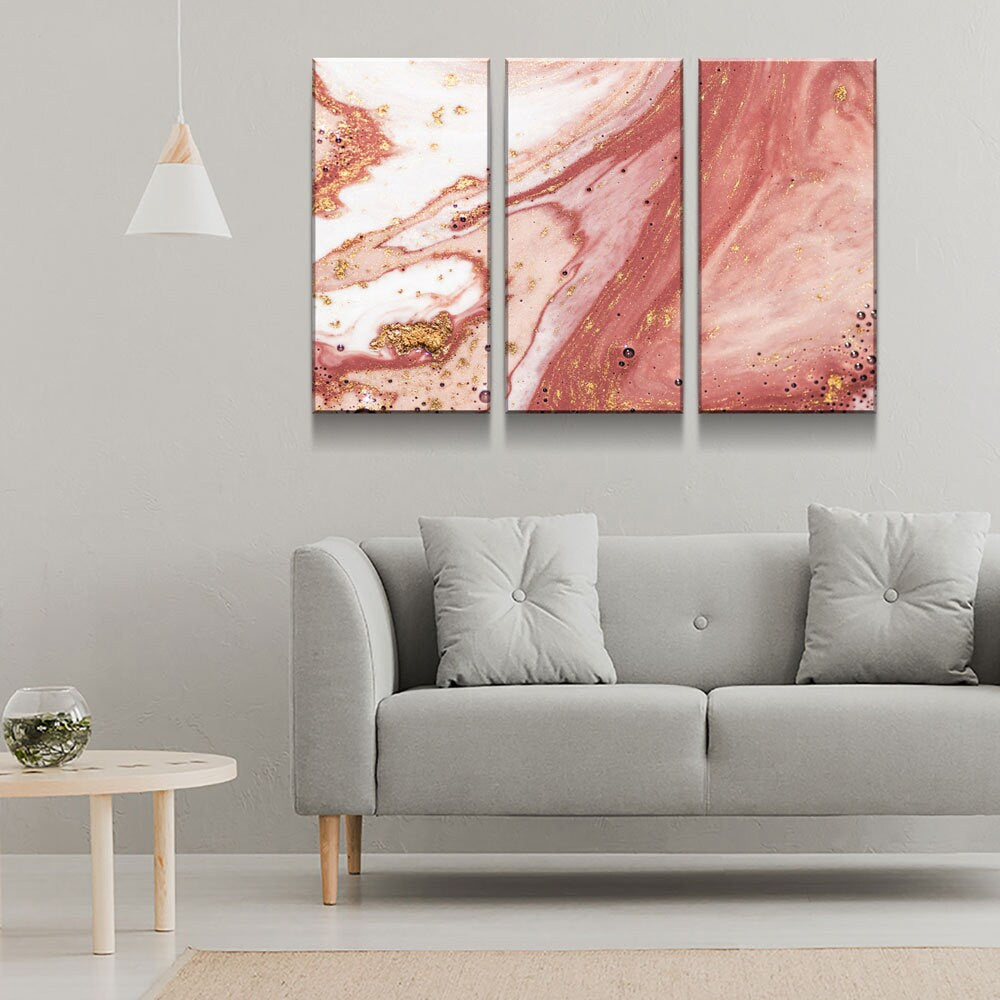 Rose Gold Marble Canvas Wall Art