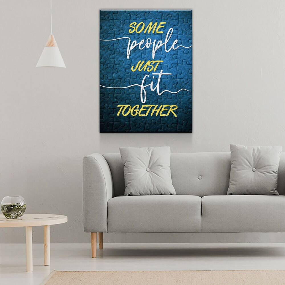 Some People Just Fit Together Canvas Wall Art, Puzzle Piece Print
