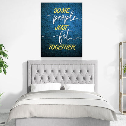 Some People Just Fit Together Canvas Wall Art, Puzzle Piece Print
