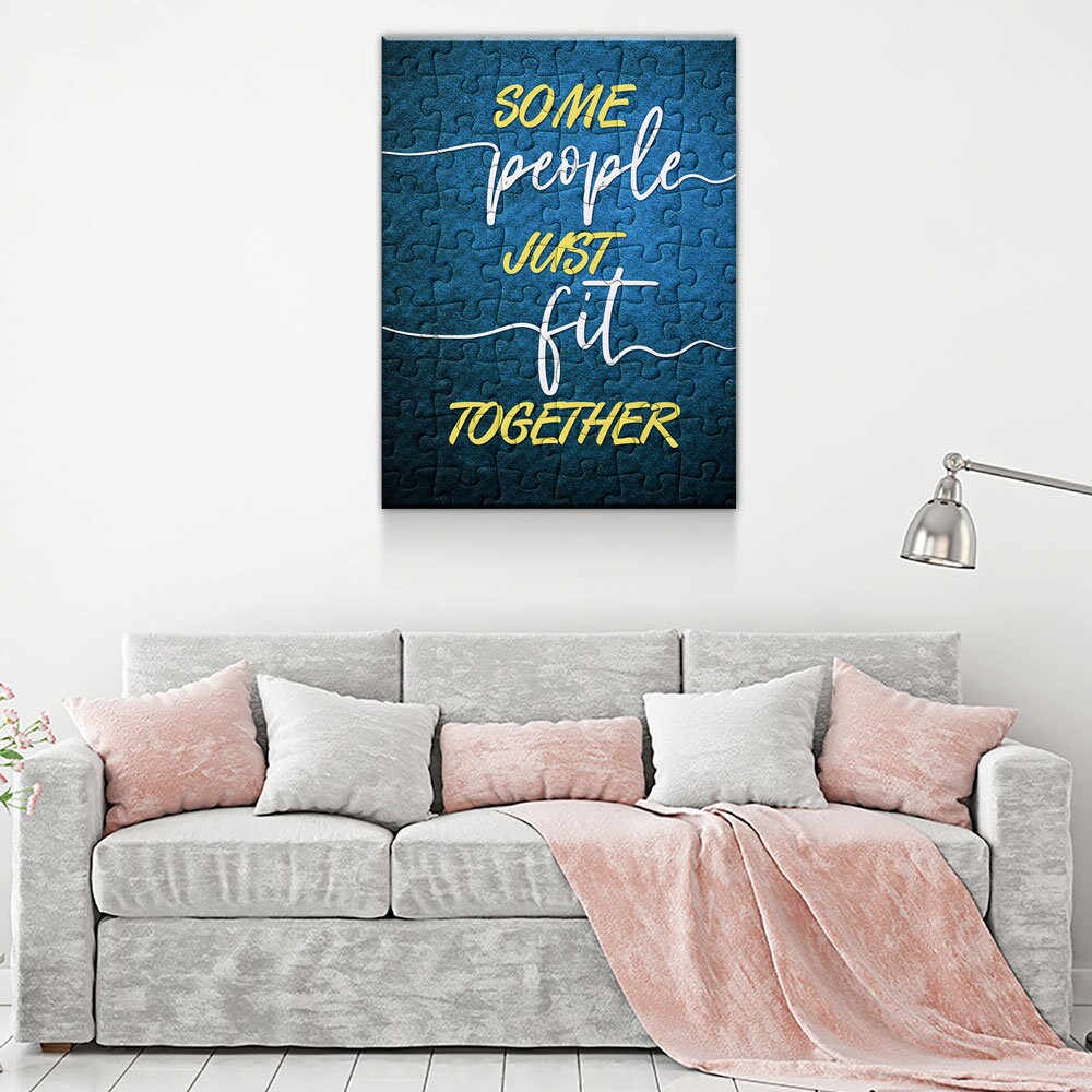 Some People Just Fit Together Canvas Wall Art, Puzzle Piece Print